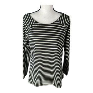 Lauren Ralph Lauren Womens XL Pullover Top‎ Blouse Gold Metallic Stripes Stretch